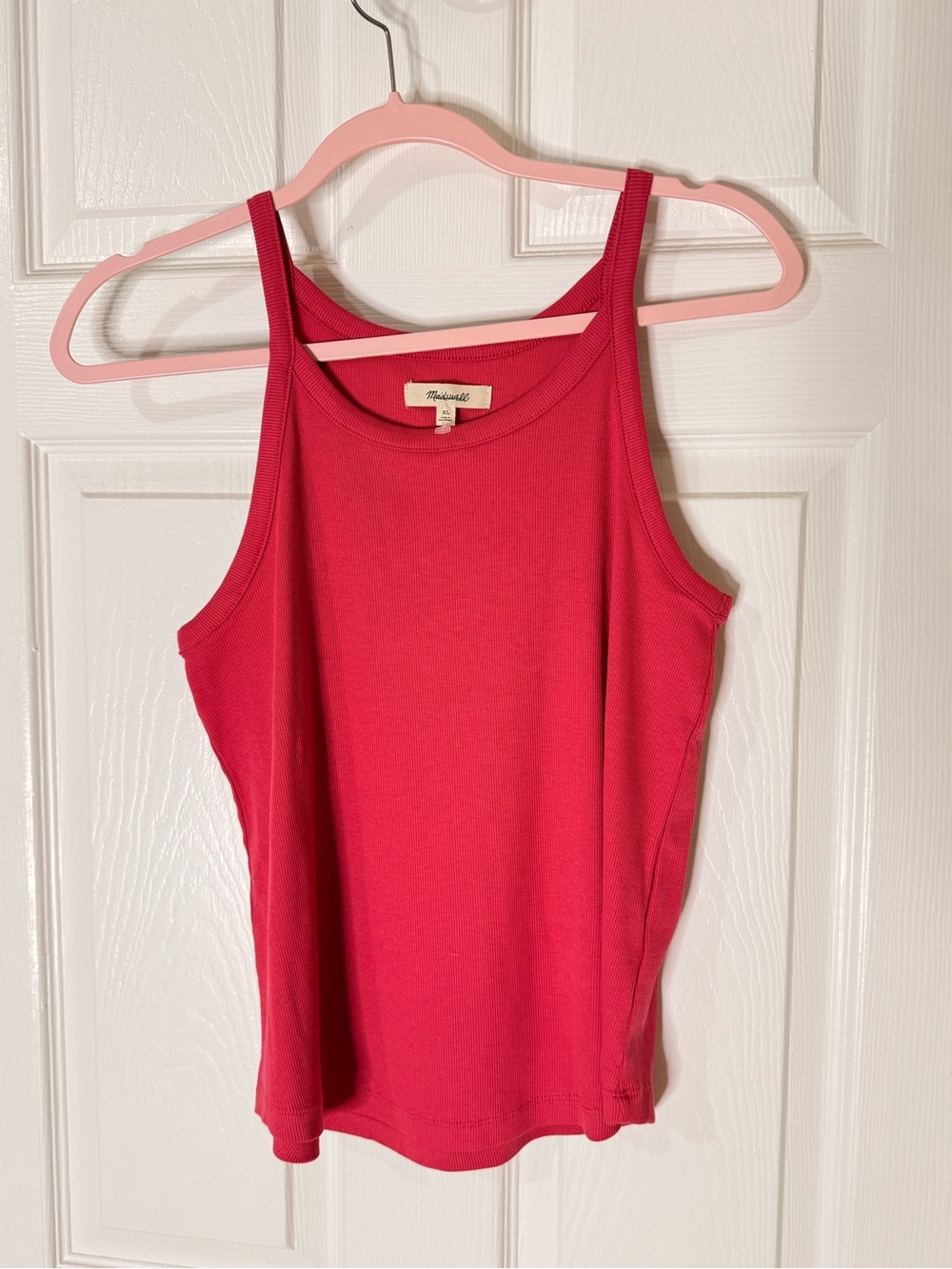 Madewell Pink Supima Rib 90s Tank Top size XL